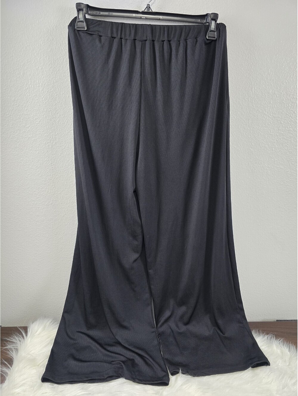 Cider Pants Women's Black Pull On Stretch Waist Wide Leg Size L, Casual Chill - Picture 7 of 7